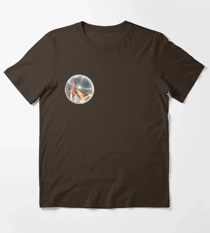 Fire Disco Ball T-Shirt Brown