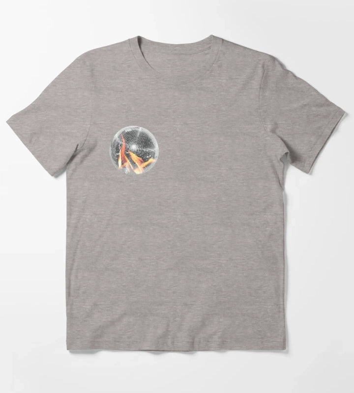 Fire Disco Ball T-Shirt Heather Grey