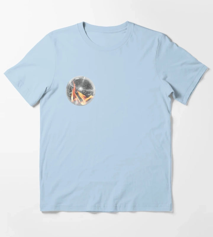 Fire Disco Ball T-Shirt Sky Blue