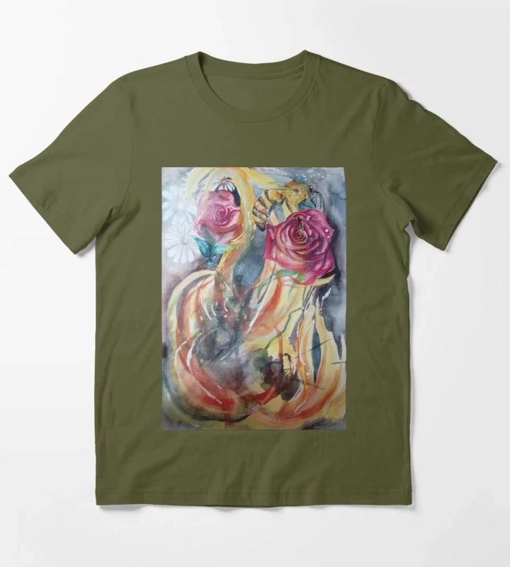 Fire T-Shirt Olive Green
