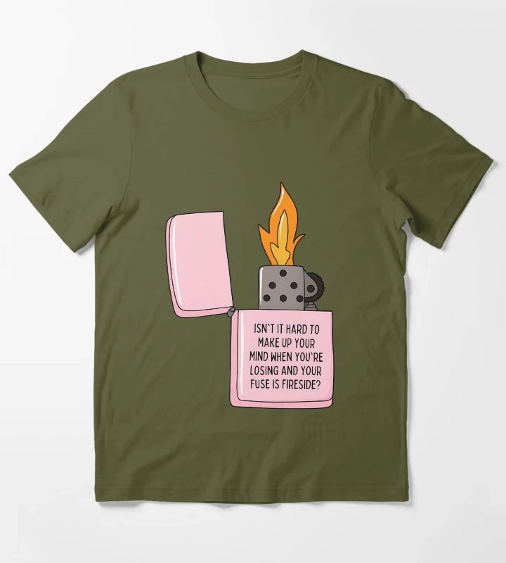 Fireside Lyrics Arctic Monkeys T-Shirt Olive Green