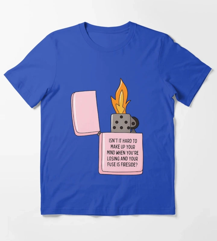 Fireside Lyrics Arctic Monkeys T-Shirt Blue