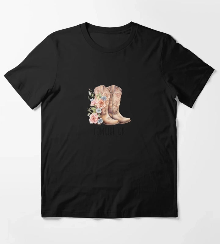 Floral Cowgirl Boots Cowgirl up T-Shirt
