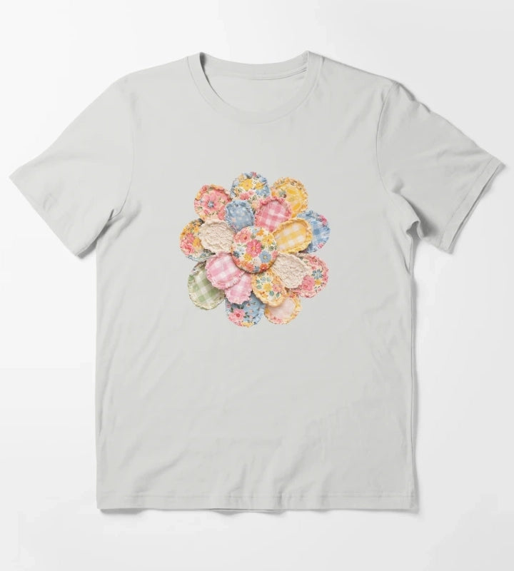 Floral Daisy T-Shirt Light Grey
