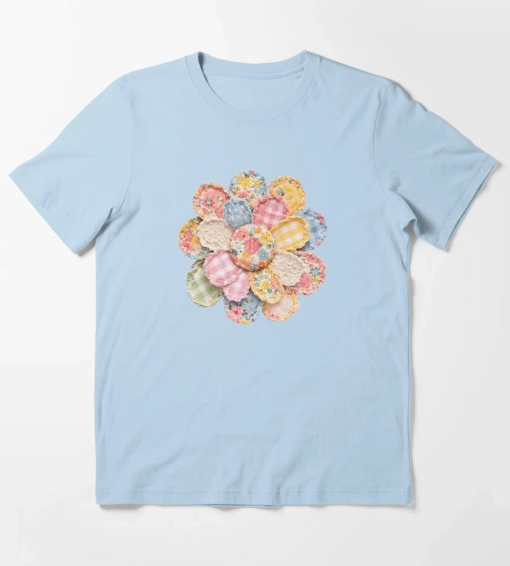 Floral Daisy T-Shirt Sky Blue
