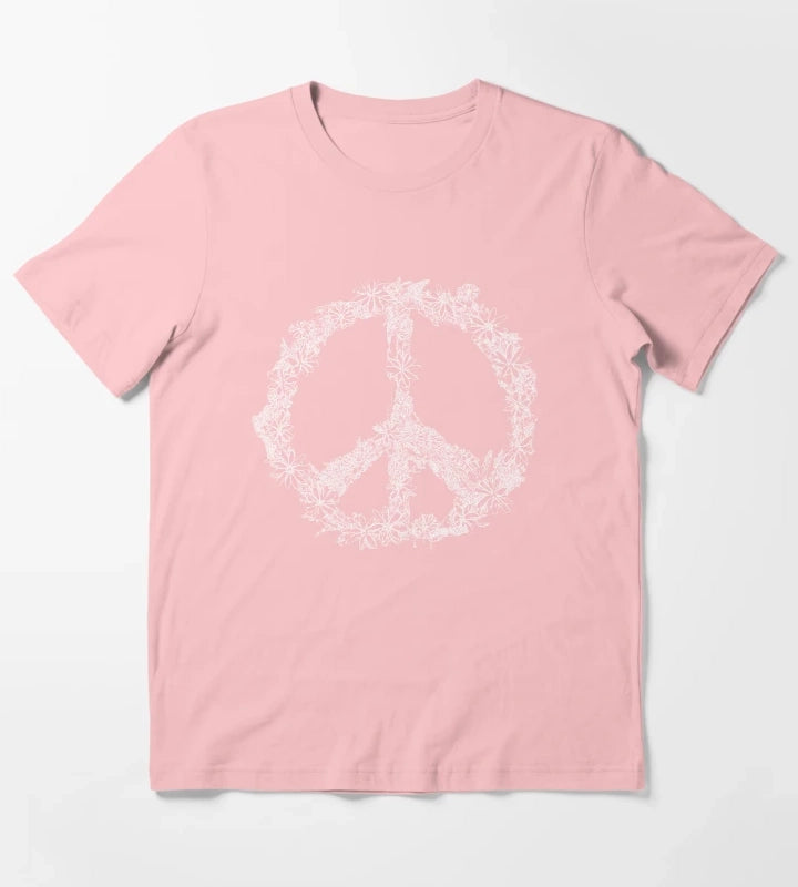 Floral Peace Sign T-Shirt Dark Grey