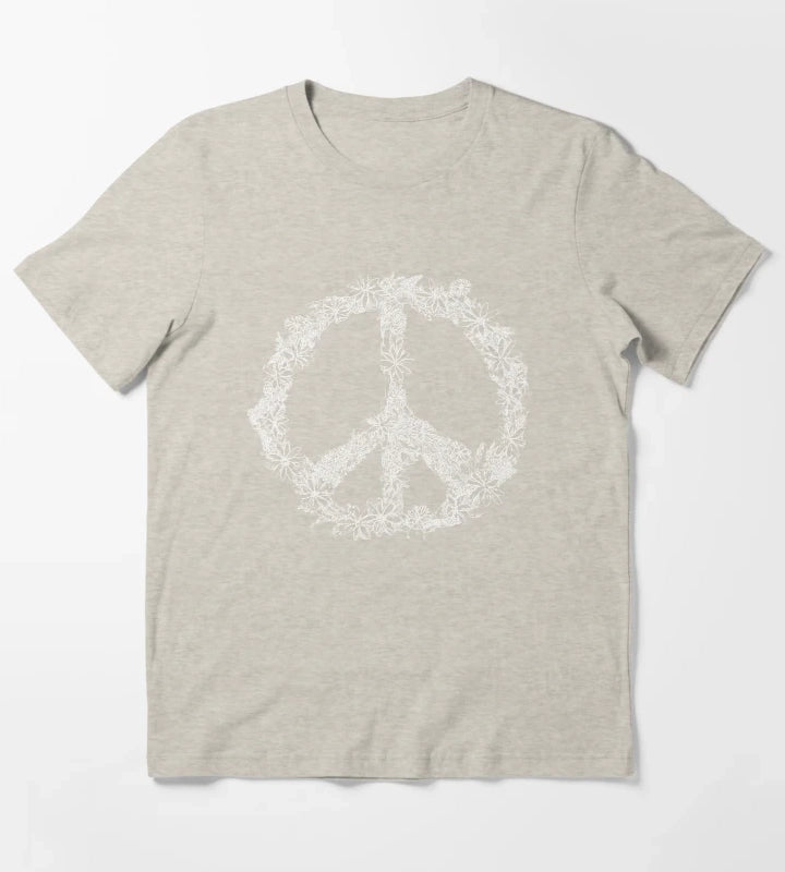 Floral Peace Sign T-Shirt Cream