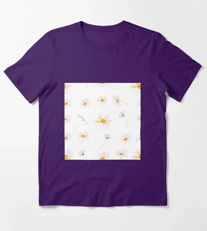 Floral pattern daisy T-Shirt Purple