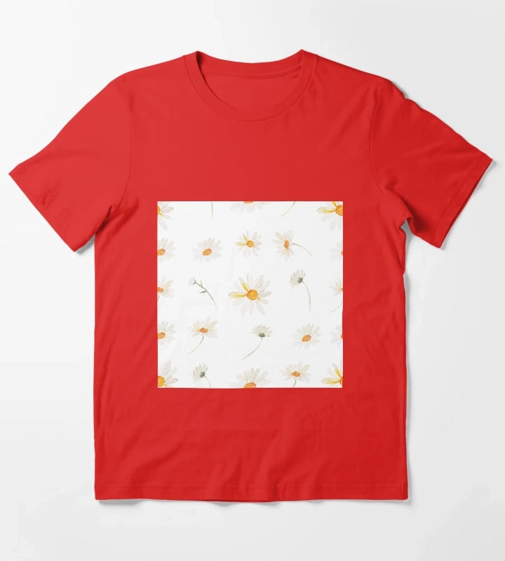 Floral pattern daisy T-Shirt Red