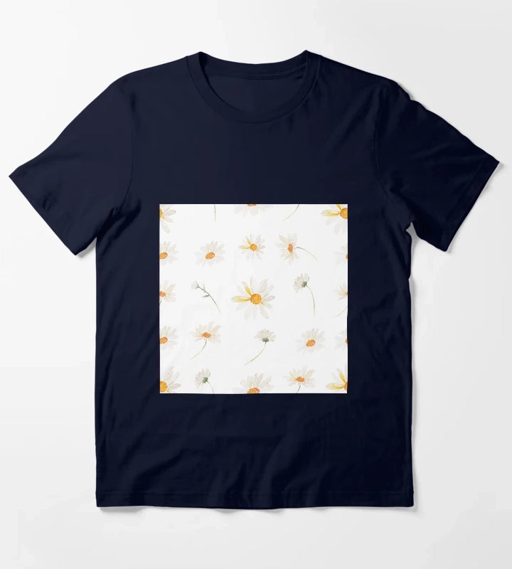 Floral pattern daisy T-Shirt Navy