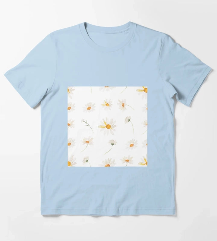 Floral pattern daisy T-Shirt Sky Blue