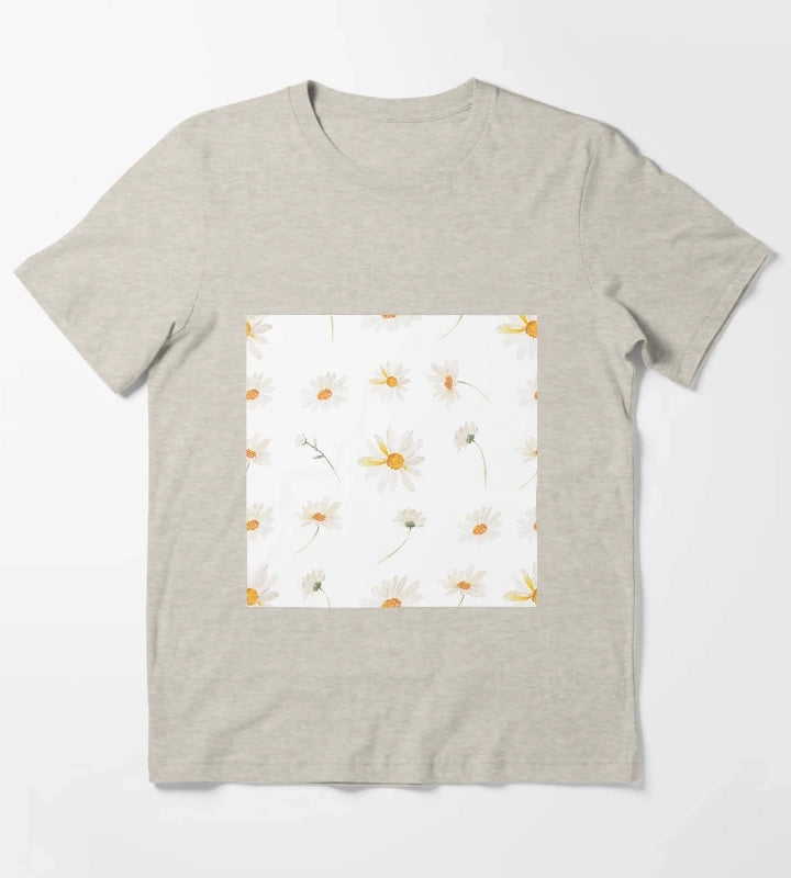 Floral pattern daisy T-Shirt Cream