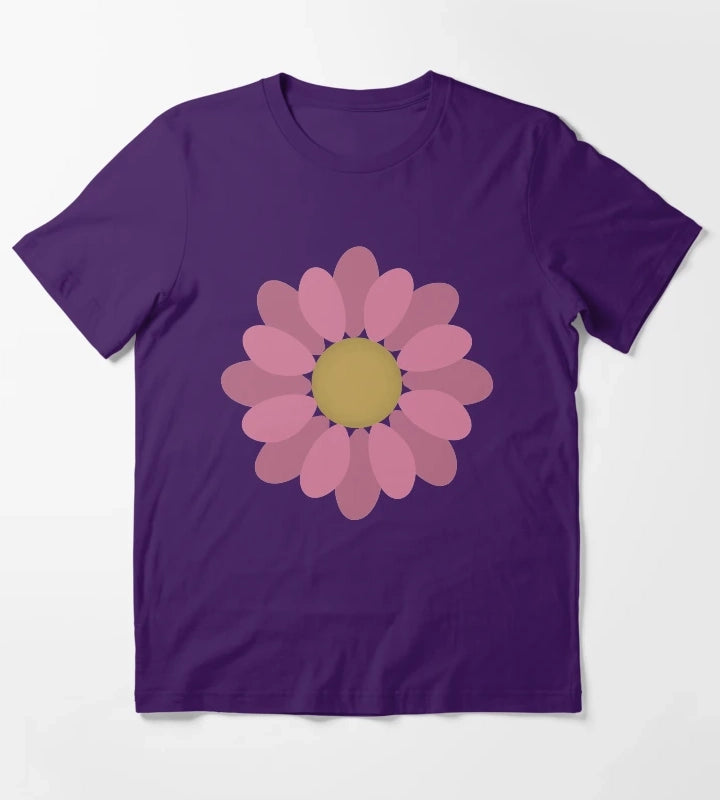 Flower Power Pink Daisy T-Shirt Purple