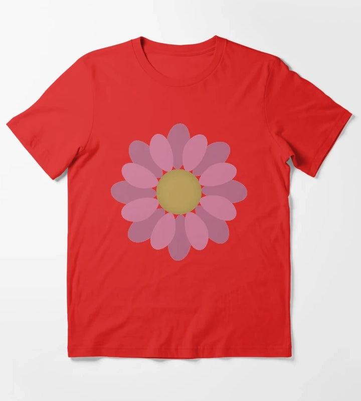 Flower Power Pink Daisy T-Shirt Red