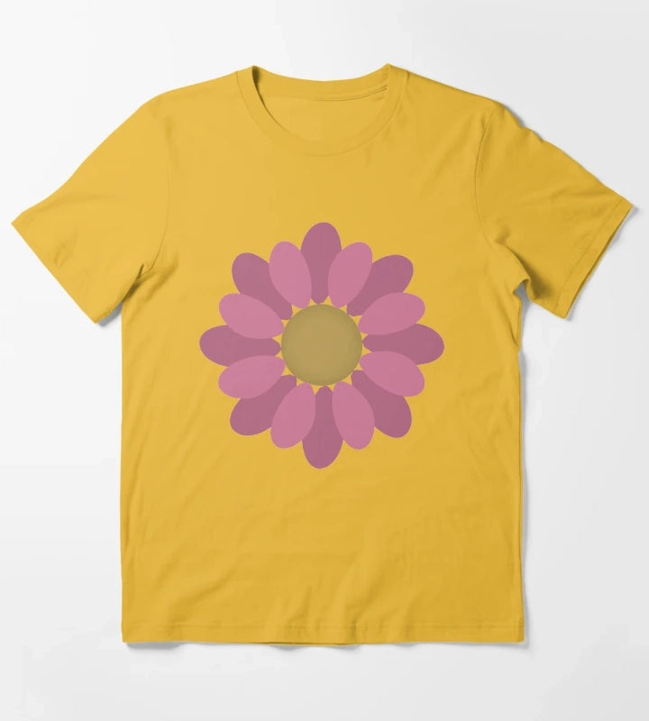 Flower Power Pink Daisy T-Shirt Yellow