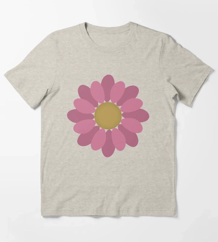 Flower Power Pink Daisy T-Shirt Cream