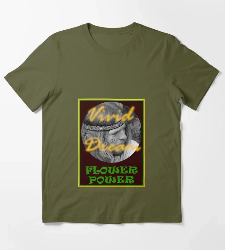 Flower Power by Vivid Dream T-Shirt Olive Green