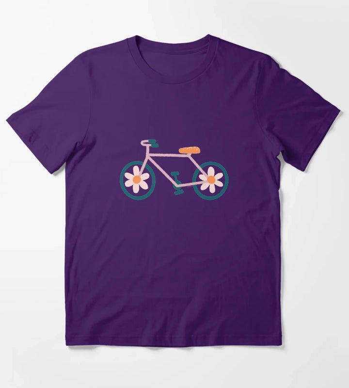 Flower Powered Cycling T-Shirt Purple