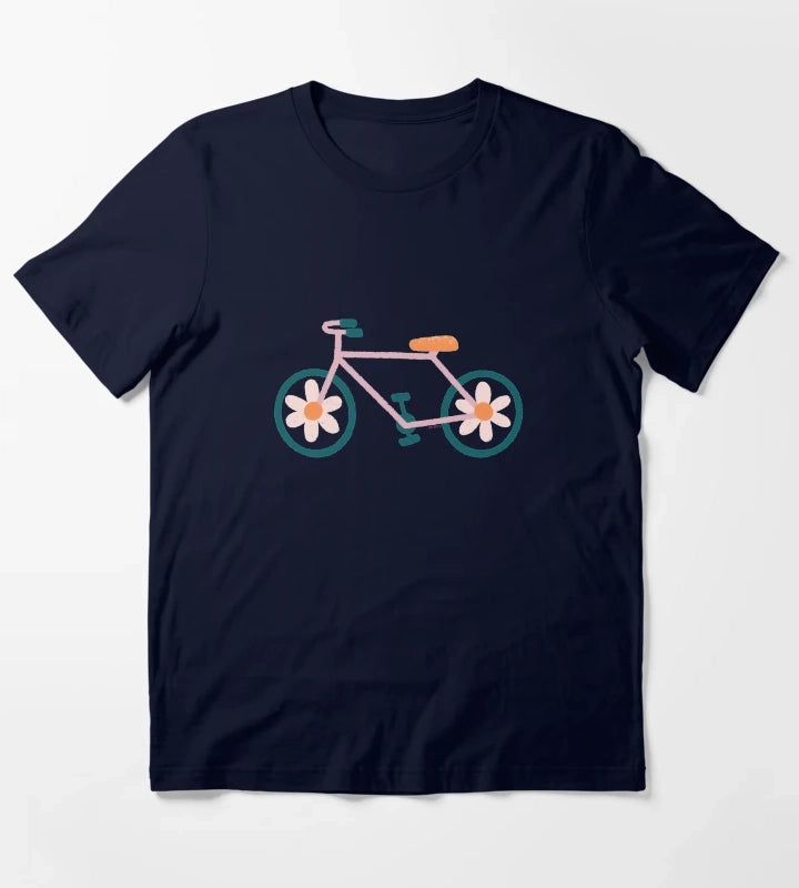 Flower Powered Cycling T-Shirt Navy
