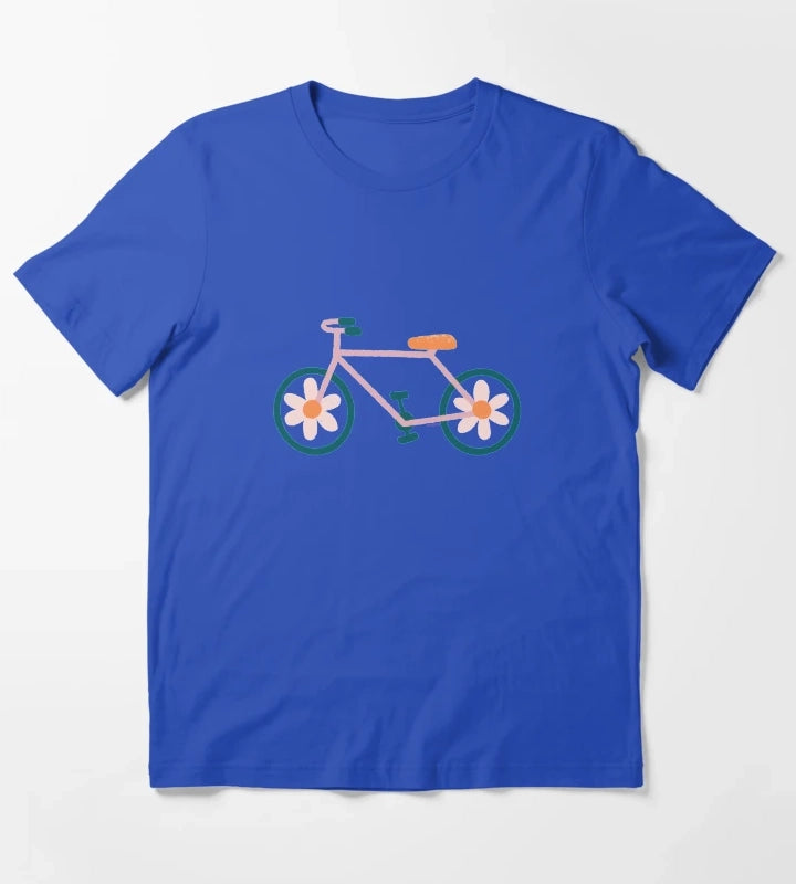 Flower Powered Cycling T-Shirt Blue
