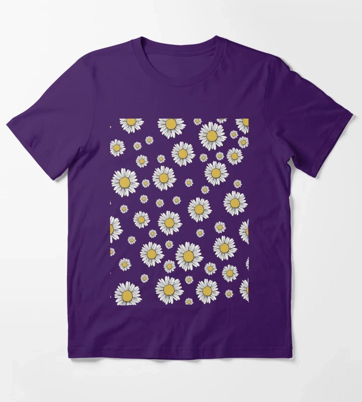 Flower Womens Tshirt Womens Comfortable Tshirt Daisy Tshirt Daisy womens tee Daisy Tshirt Flower Tshirt T-Shirt Purple