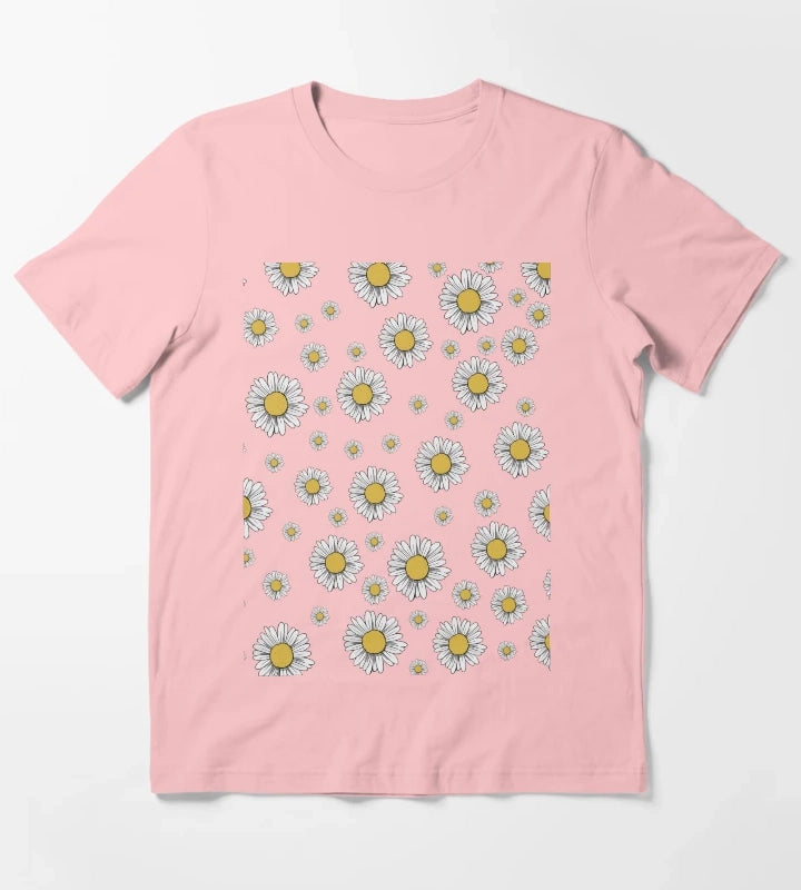 Flower Womens Tshirt Womens Comfortable Tshirt Daisy Tshirt Daisy womens tee Daisy Tshirt Flower Tshirt T-Shirt Dark Grey