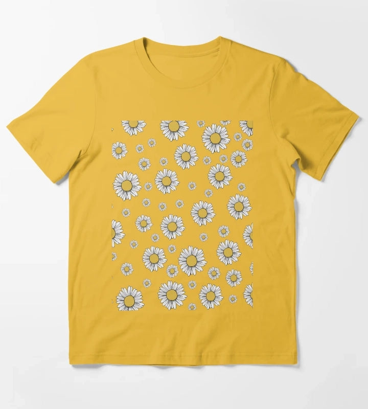 Flower Womens Tshirt Womens Comfortable Tshirt Daisy Tshirt Daisy womens tee Daisy Tshirt Flower Tshirt T-Shirt Yellow