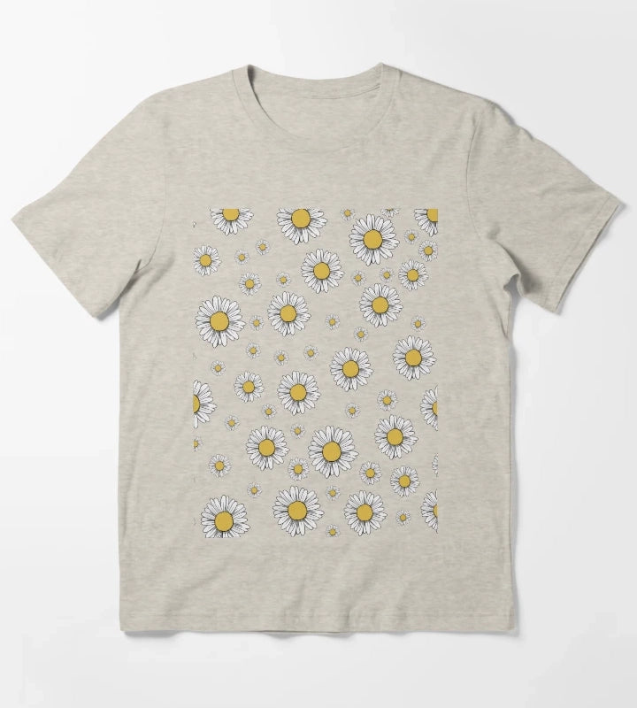 Flower Womens Tshirt Womens Comfortable Tshirt Daisy Tshirt Daisy womens tee Daisy Tshirt Flower Tshirt T-Shirt Cream