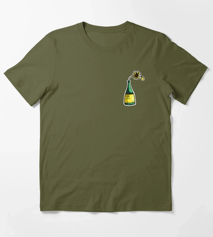 Flower in Bucky bottle T-Shirt Olive Green
