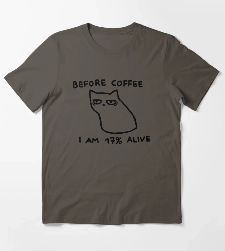 Fox Shiver Before coffee I am 17 alive T-Shirt Dark Grey