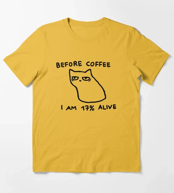 Fox Shiver Before coffee I am 17 alive T-Shirt Yellow