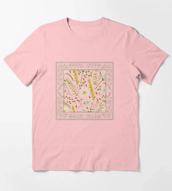 Framed Daisy Flower T-Shirt Dark Grey