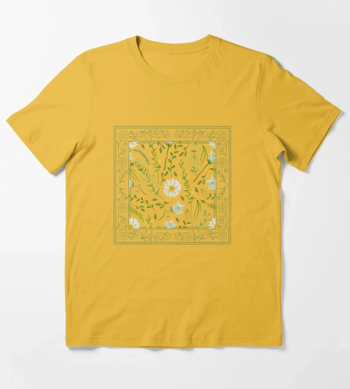 Framed Daisy Flower T-Shirt Yellow