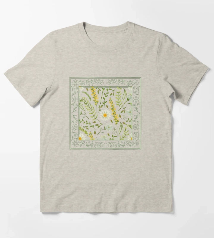 Framed Daisy Flower T-Shirt Cream