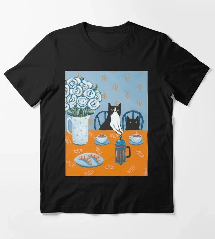 French Press Coffee Cats T-Shirt