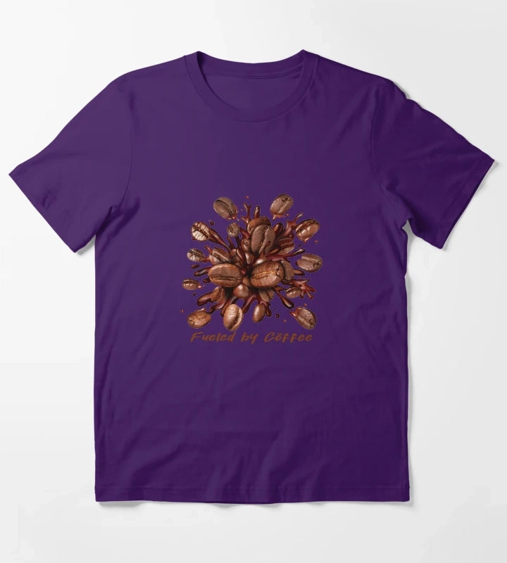 Fueled by Coffee Coffee Bean Explosion Art T-Shirt Purple
