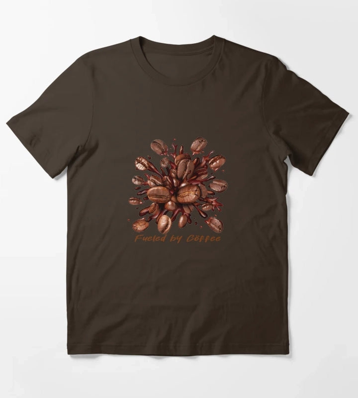Fueled by Coffee Coffee Bean Explosion Art T-Shirt Brown