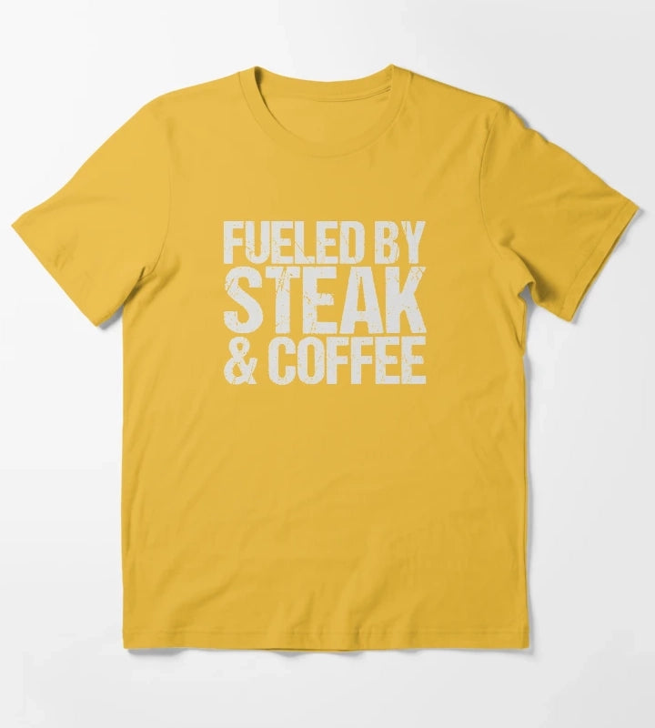 Fueled by steak coffee T-Shirt Yellow