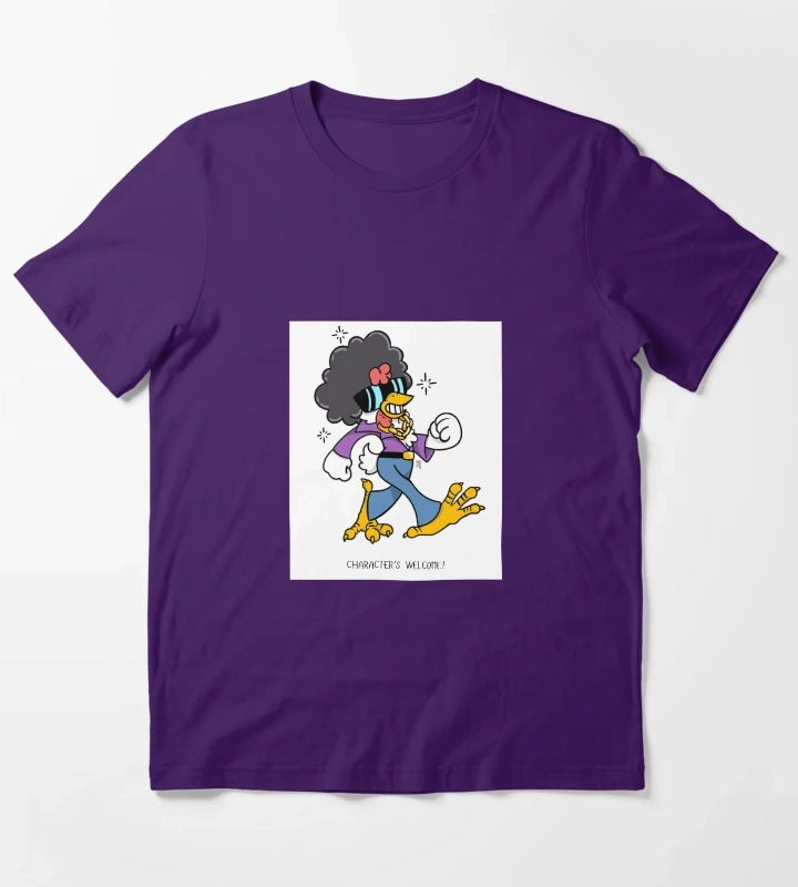 Funky achomatic Chicken Walkin tall T-Shirt Purple