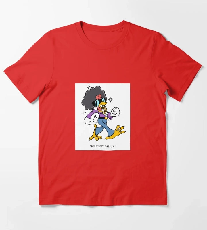 Funky achomatic Chicken Walkin tall T-Shirt Red