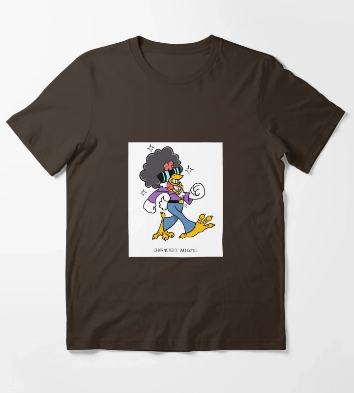 Funky achomatic Chicken Walkin tall T-Shirt Brown