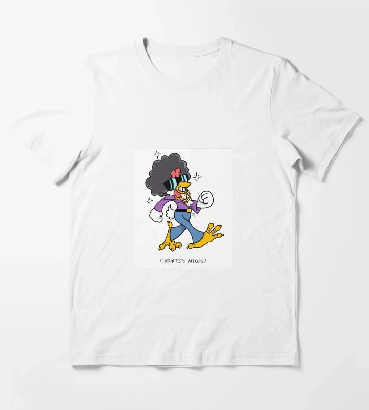 Funky achomatic Chicken Walkin tall T-Shirt White