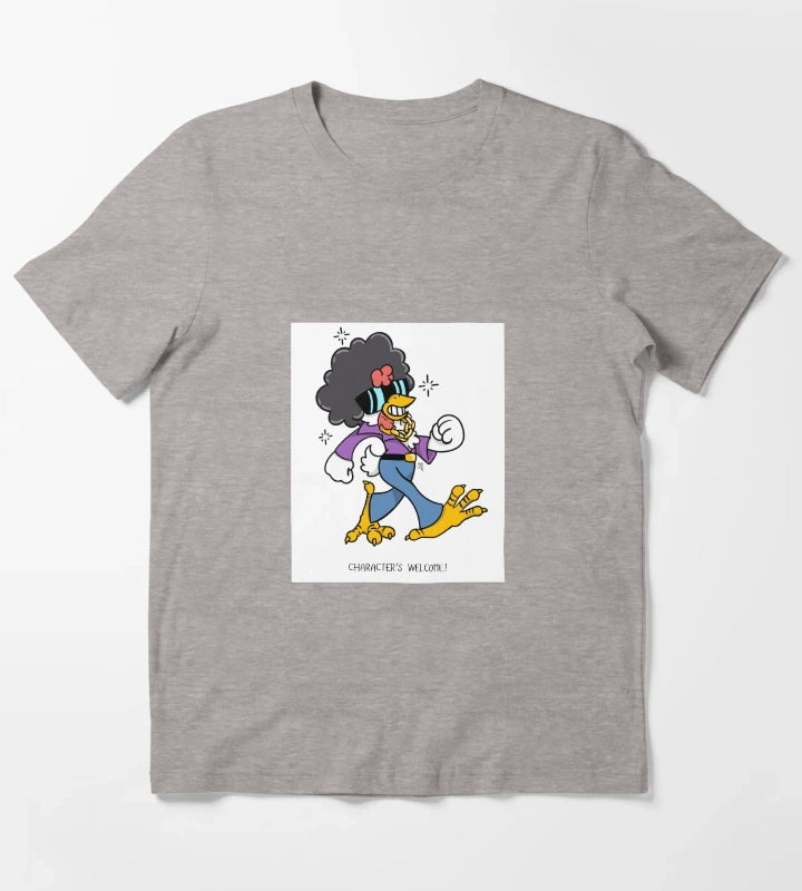 Funky achomatic Chicken Walkin tall T-Shirt Heather Grey