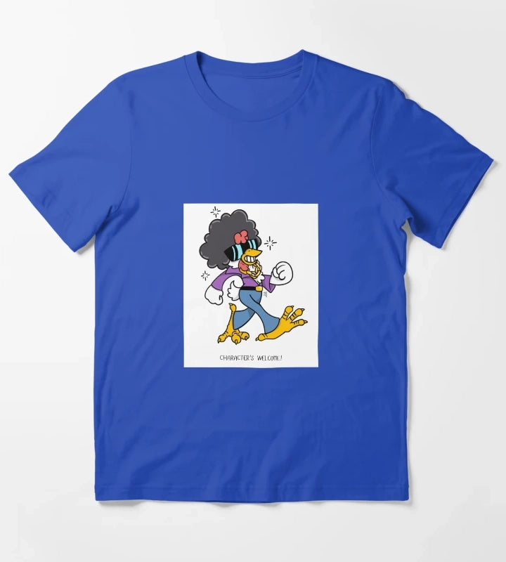 Funky achomatic Chicken Walkin tall T-Shirt Blue
