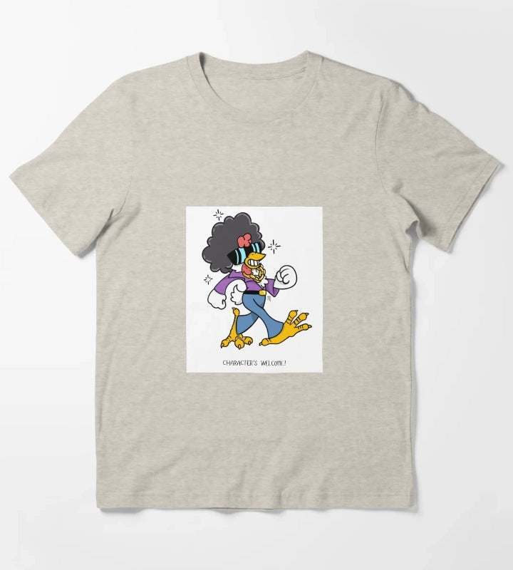 Funky achomatic Chicken Walkin tall T-Shirt Cream