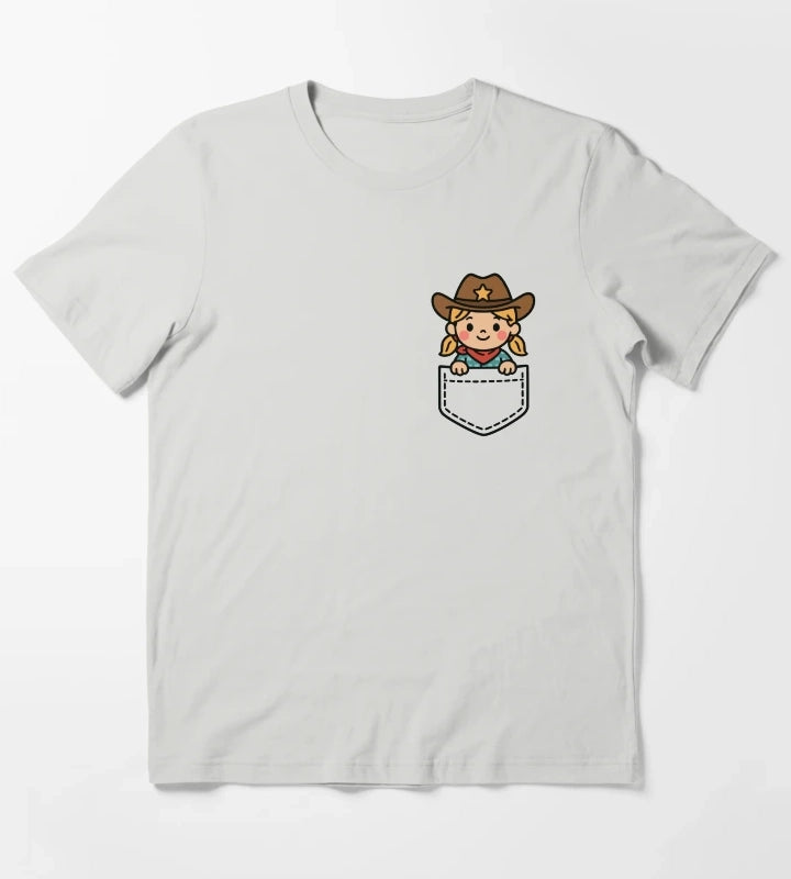 Funny Cowgirl Pocket Pal Cute Cowgirl Western Rodeo T-Shirt Light Grey