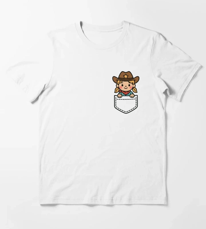 Funny Cowgirl Pocket Pal Cute Cowgirl Western Rodeo T-Shirt White