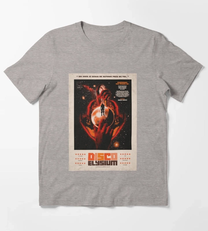 Funny Gift For Disco Gaming Elysium Gifts For Fan T-Shirt Heather Grey
