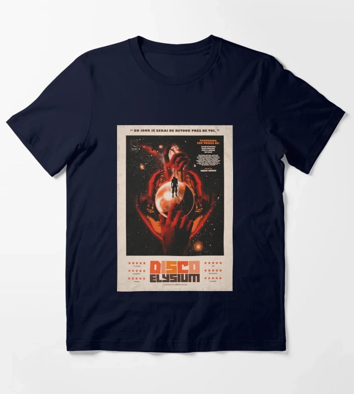 Funny Gift For Disco Gaming Elysium Gifts For Fan T-Shirt Navy