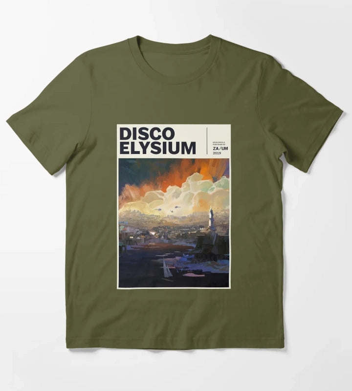 Funny Gifts For Disco Video Games Elysium Gifts For Fan T-Shirt Olive Green